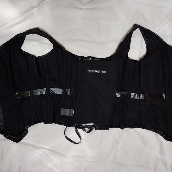 Black Pinstripe Corset Story corset - Picture 2 of 6